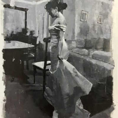 Figure in Dress. Oils on 60x80cm board. NFS