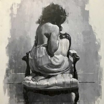 Seated Figure Study 5. Oils on 60x80cm board. SOLD