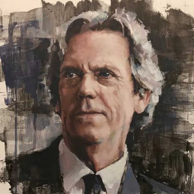 Portrait of Hugh Laurie. Oils on 40x50cm board. POA