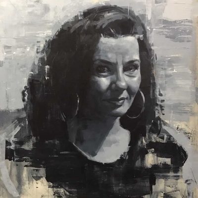 Portrait of Rebecca Faller. Oils on 50x50cm board. SOLD